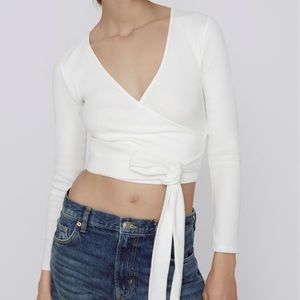 Zara crop tie sweater. Brand new with tags